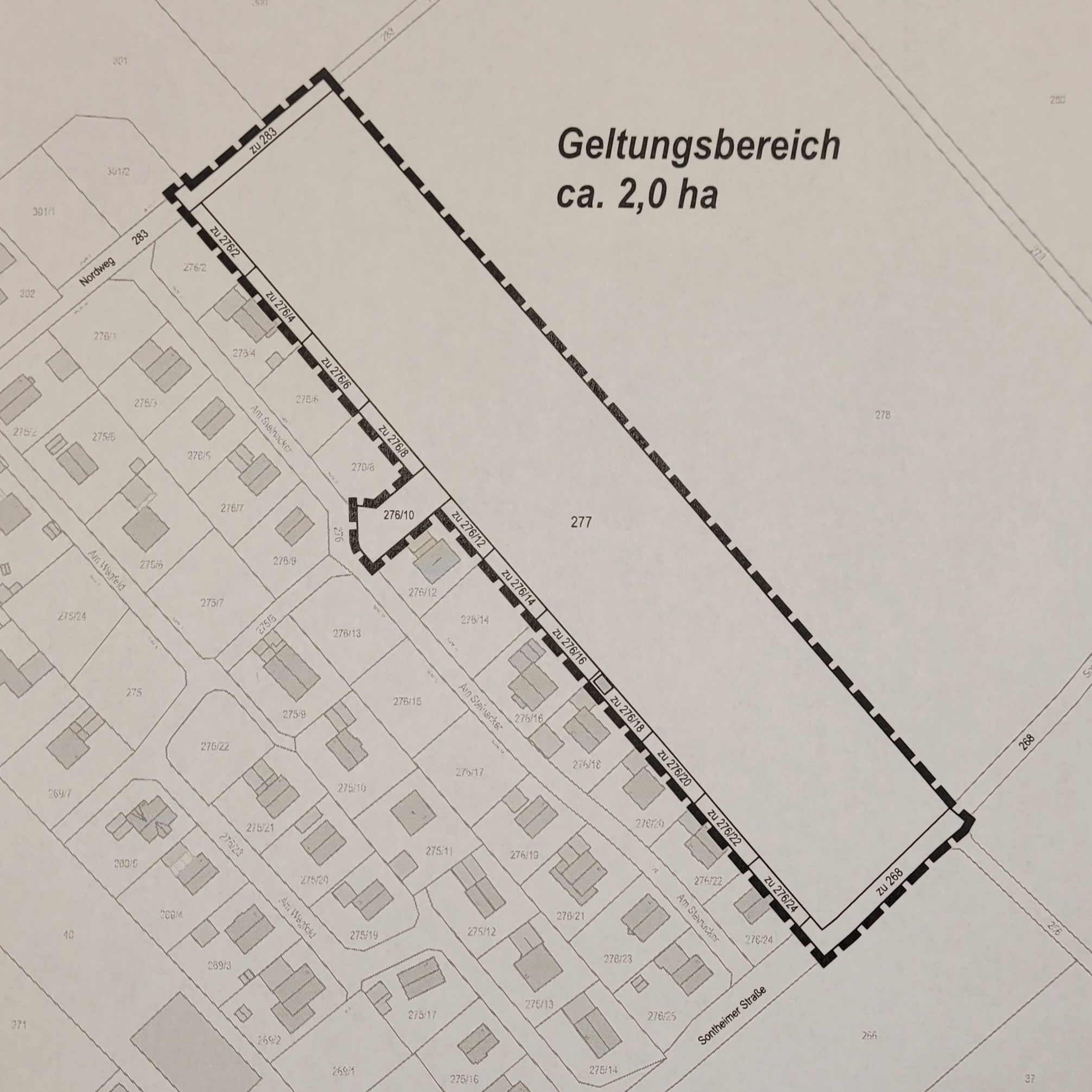 Aufstellung des Bebauungsplans 